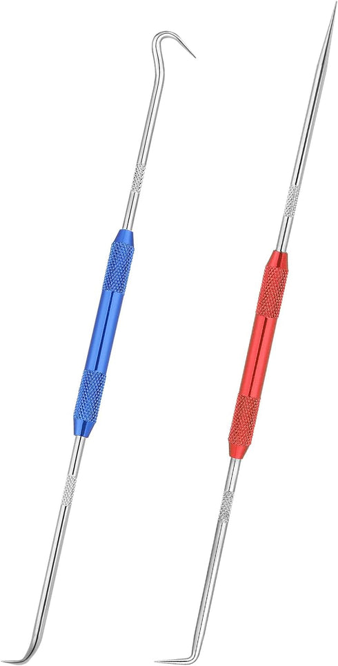 2 Pcs Metal Scribe Tool Double Pointed Scriber Hook and Pick Set Mechanic Pick Set Metal Scribe for Welding Marking Pen 45 Degree 90 Degree Scribe...