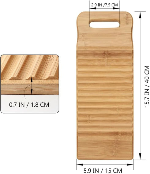 15.7"x5.9" Large Washboard, Hand Washing Board, Laundry Washboard for Hand Washing Clothes, Natural Bamboo Washboards for Laundry, Old Fashioned H...