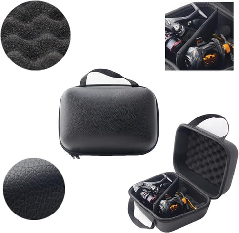 Fishing Reel Bag, Portable Shockproof Waterproof Fishing Reel Protective Case for Baitcasting Drum Spinning Raft Reels (S)...