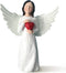 Guardian & Healing Angel Solid Resin Figurine,Red Heart Girl with Wings,Hand-Painted Home Decor Statue, Figurines for House Warming, Birthday Frie...