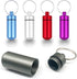 5 Packs Mini Keychain Pill Holder Fob, EFFIET Waterproof Portable Tablets Container Case Aluminum Outdoor Camping Emergency Pill Capsule Box Bottl...