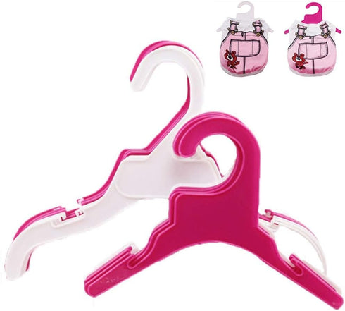 Pet Clothing Hanger, 10PCS Plastic Anti-Skid Dog Puppy Cat Clothes Clothing Rack for Small Animals (Pink, S...