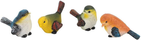 Zerodis Miniature Bird Decorative Figurines, Pack of 4 Resin Birds Animal Figurine Decoration Mini Simulation Cute Garden Statue Birds Figures Dec...