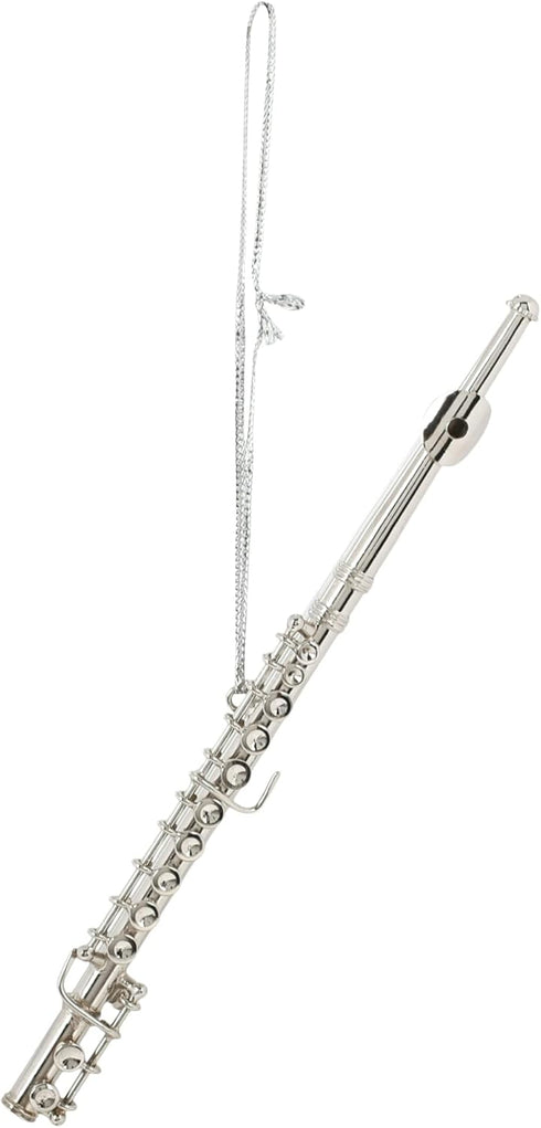 Broadway Gifts Co Silver Tone Flute Instrument 5.5 inch Brass Hanging Ornament...