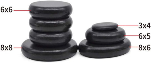 HEALLILY 6pcs Hot Massage Stones Heated Warmer Stone Black Natural Lava Rocks for Spas Massage Relaxation and More (4x3cm)...