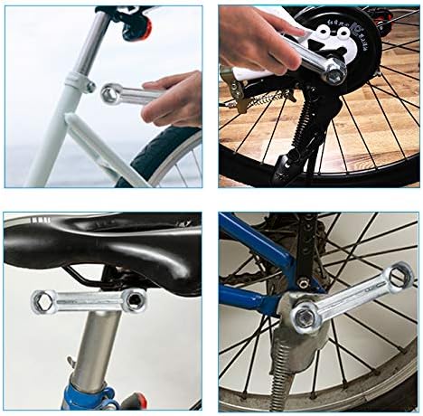 WOTOW Bike Repair Tool Kit, 10 in 1 Wrench Heavy Duty Reinforced Metal Bicycle Spanner Hexagon 6-15mm Multifunction Handy Portable Maintenance Fix...