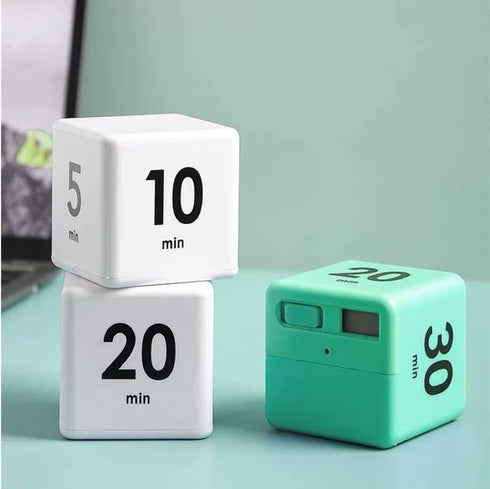 Kitchen Cube Timer, Kids Timer for ADHD Productivity Workout Flip Classroom for StudyTime Countdown Management Settings 15 20 30 60 Mins, White...