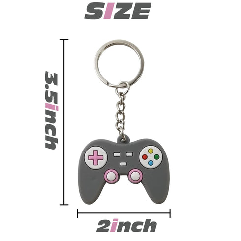 NSBELL 24PCS Video Game Controller Keychains in 6 Colors Video Game Party Controller Handle Key Ring Game Controller Keychain for Video Game Party...