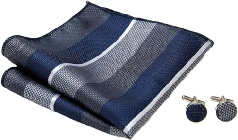 Men's Lavish Bowtie Set with Cufflinks, Pocket Square & Pre-tied Bowtie...