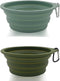 2 Pack Collapsible Dog Travel Bowls (21oz/600ml), 100% Food Grade Silicone Integrated Molding, No Plastic Rim, Portable Pet Feeding Watering Dishe...