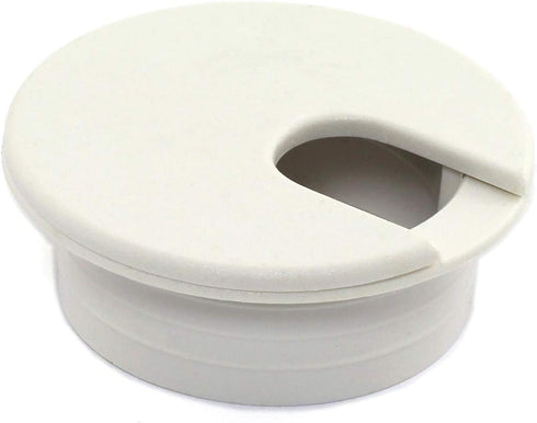 HJ Garden 2pcs 1-3/8 inch Desk Wire Cord Cable Grommets Hole Cover for Office PC Desk Cable Cord Organizer Plastic Cover White...