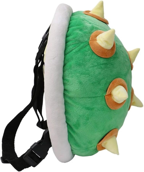 Bowser Backpack with Thorn Turtle Shell Green Koopa Bag Turtle Shell Costume Soft Stuffed Cartoon Plush Toy 11.4"...