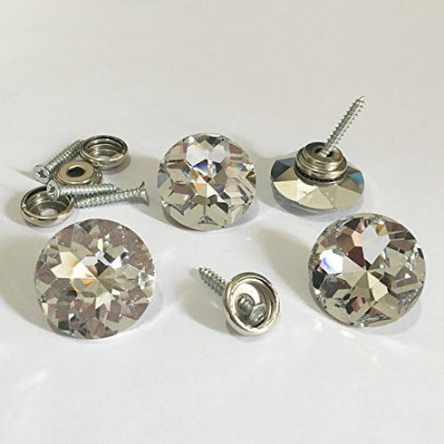 50PCS/LOT Clear Color Diamond Crystal Glass Buttons Screws Sofa Sewing Buttons Headboard Decoration Crystal Buttons Upholstery Buttons(20mm 50pcs)...
