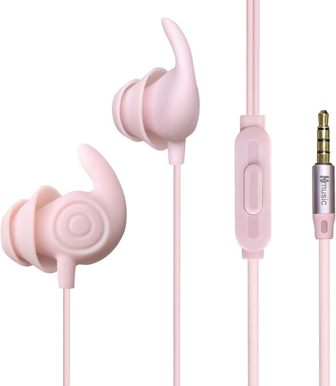 Sleep Earphones, Noise Isolation 3.5mm Sleep Headphones Wired, Lightweight Soft Silicone Earbuds with Mic for Insomnia, Side Sleeper, Snoring, Air...
