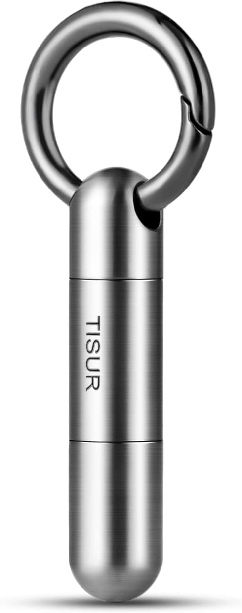 Small Keychain Pill Holder.TISUR Titanium Pill Case Waterproof Pill Fob for Travel Purse Pocket Pill Container Box,Small Pill Organizer...