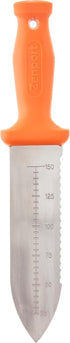 Zenport K246 Deluxe ZenBori Soil Knife with Sheath, 6-Inch Stainless Steel Serrated Blade and Depth Measurement Markings, Orange Handle...