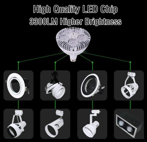 45W PAR38 30pcs LEDs Warm White Spotlight Bulb E27 Project Tracking Light 24 Degree Beam (45W, Warm White)...