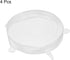 uxcell Silicone Stretch Lids, 4Pack 5.71" Round Container Lid Silicone Bowl Covers Reusable Silicone Lids for Cups, Bowls and Food Cover, White...