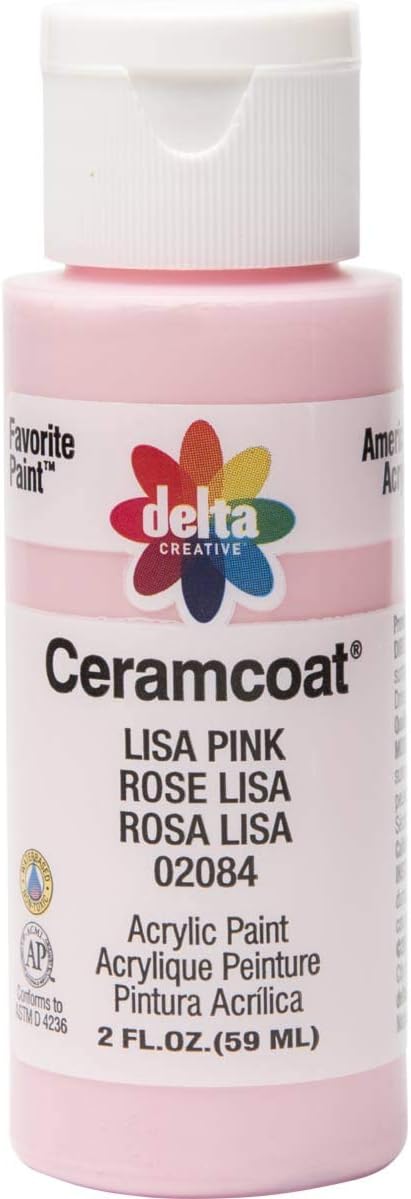 Delta Creative Ceramcoat Acrylic Paint in Assorted Colors (2 oz), 2084, Lisa Pink...