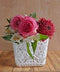 White Lace Flower Vase Pot Decor Holder 4" 5" 6" Square (Small 4" W x 4" D x 4.5" H)...