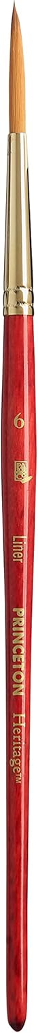 Princeton Series 4050 Synthetic Sable Watercolor Brushes 6 Short Handle Liner, Size 6...