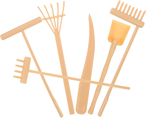 6Pcs Mini Zen Garden Tools, Zen Sand Tray Tools, Zen Garden Rake, DIY Rock Zen Garden Kit Sets, Mini Zen for Man Women Bamboo Rakes Holder Brusher...