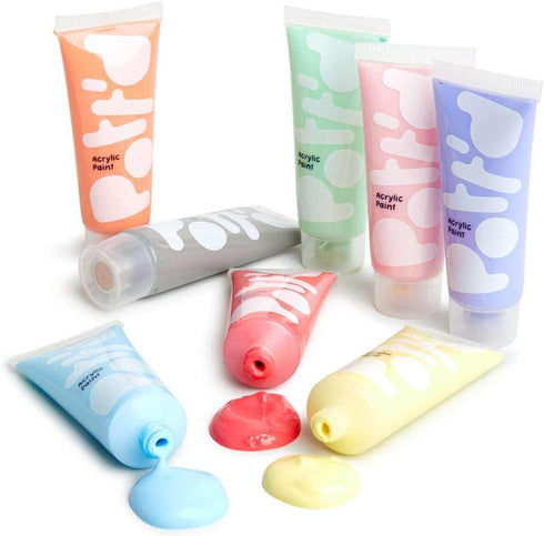 Pott'd™ Premium Acrylic Pottery Paints, Paint Set, Pottery Painting Kit for Air-Dry Clay – Pastel Paints...