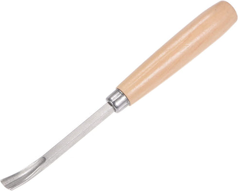 uxcell Wood Chisels Carving Knife, 10mm Chrome Plated 45# Carbon Steel Curved Half-round Tip Woodworking Hand Tool Graver 165mm (6.5-Inch) Length...