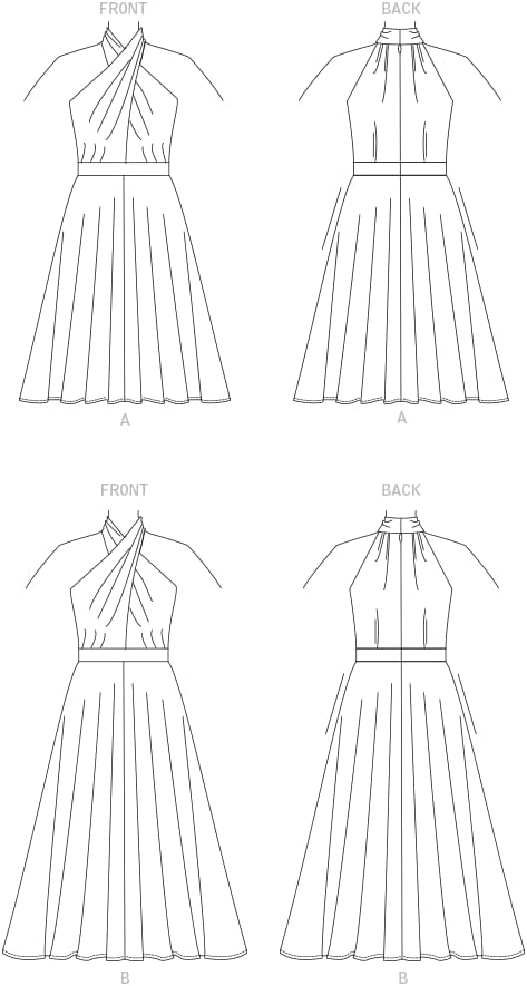 Vogue Misses' Criss-Cross Halter Dress Sewing Pattern Kit, Design Code V1883, Sizes 14-16-18-20-22...