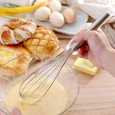 Stainless Steel Whisks with 3 Packs 8"+10"+12" Kitchen Whisk Set Kitchen Whip Kitchen Utensils Wire Whisk Balloon Whisk Set for Blending Whisking ...