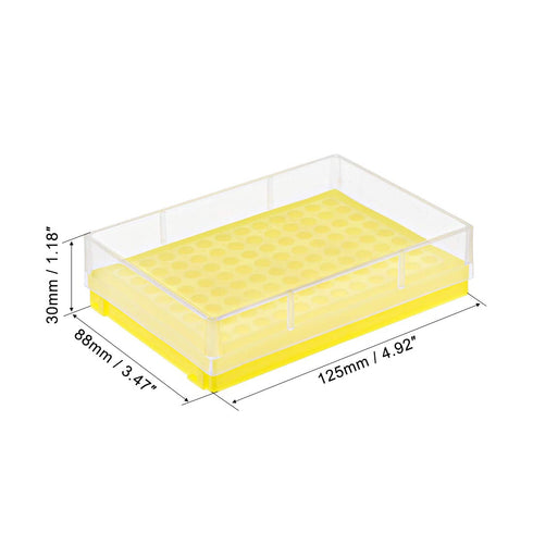 uxcell Centrifuge Tube Rack Storage Box 96-Well Polypropylene Holder for 0.2ml Microcentrifuge Tubes, Vials, Samples 5mm Hole Dia 2Pcs...