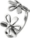 Daisy Flower 925 Sterling Silver Adjustable Open Ring for Women Girls Hypoallergenic Expandable Wedding Statement Finger Rings Comfort Fit Dainty ...