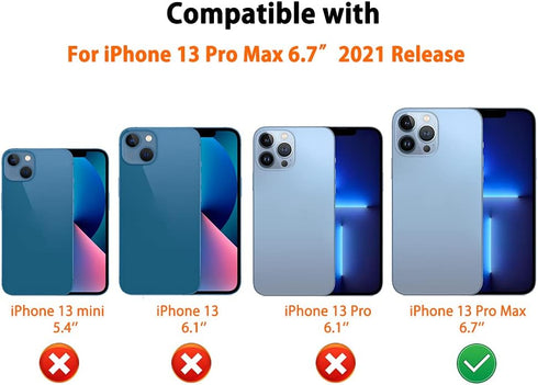 SZHAIYU 2 in 1 Detachable Back Cover Compatible with iPhone 13 Pro Max Wallet Case with Card Holder Leather Pocket Slim Phone Cases 6.7'' (Black)...