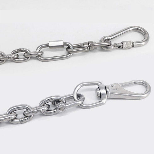 1-Pack M6 Swivel Eye Snap Hook 304 Stainless Steel Boat Marine Pet Chains Keychains Lanyard Hook Multi-Use Spring Snap Hook Clasp Hardware Accesso...