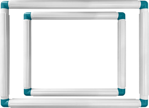 2 Pack Square Embroidery Hoops, Plastic Cross Stitch Snap Frames, Universal Clip Frame Sets for Embroidery, DIY Sewing Tools for Cross Stitching Q...