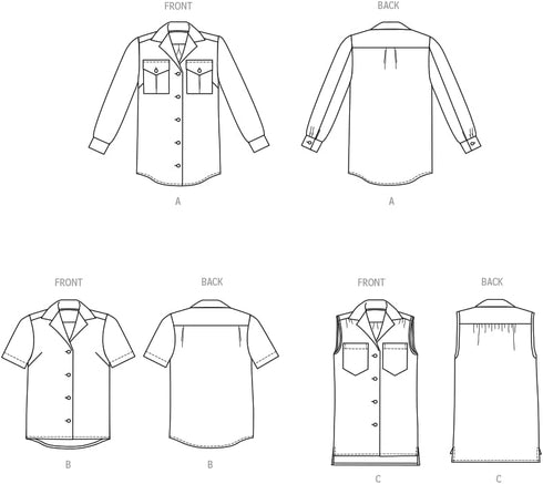 Butterick Misses' Fitted Shirts Sewing Pattern Kit by Palmer/Pletsch, Design Code B6924, Sizes 6-8-10-12-14...
