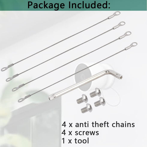 Anti Theft Security Chain Anti Drop Mount Compatible with Google Nest Cam Outdoor(Battery) Camera, 4 Pack (Cam Not Included)...