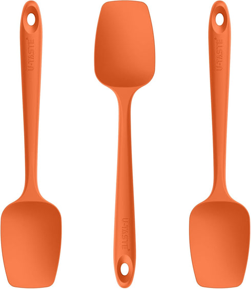U-Taste Silicone Spoon Spatula Set: 480ºF Heat Resistant Food Grade Flexible Rubber Spoonula, Nonstick Cooking Mixing Scooping Kitchen Baking Scra...