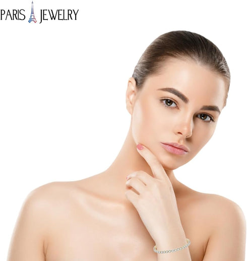 18K Yellow Gold 3 Set Created White Sapphire Round Necklace, Earrings And Tennis Bracelet Plated...
