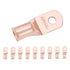 SELTERM 10pcs 2/0 AWG - 1/4" Stud - Battery Lugs, Heavy Duty Wire Lugs, Ring Terminals, Battery Cable Ends,00 Gauge Terminals, UL Bare Copper Eyel...