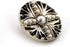 20 pcs Faux Pearls Inlaid Retro Pattern Enamel Openwork Metal Shank Sewing Buttons - 18mm - 23/32"...