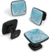 Ocean Decorative Cabinet Knobs - Elegant Designs 1.2" ABS Glass Square Black Handles for Home Kitchen Bedroom Decor - Easy Installation - Set of 4...
