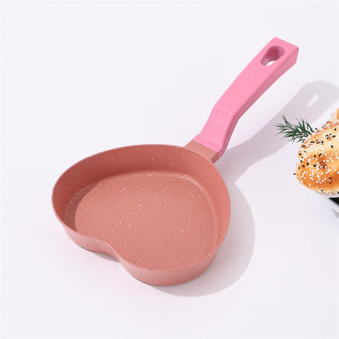 Mini Nonstick Egg Pan, Small Frying Pan with Unique Heart-shaped, One Egg Frying Pan with Granite Coating, Multi-functional Frying Pan for Cooking...