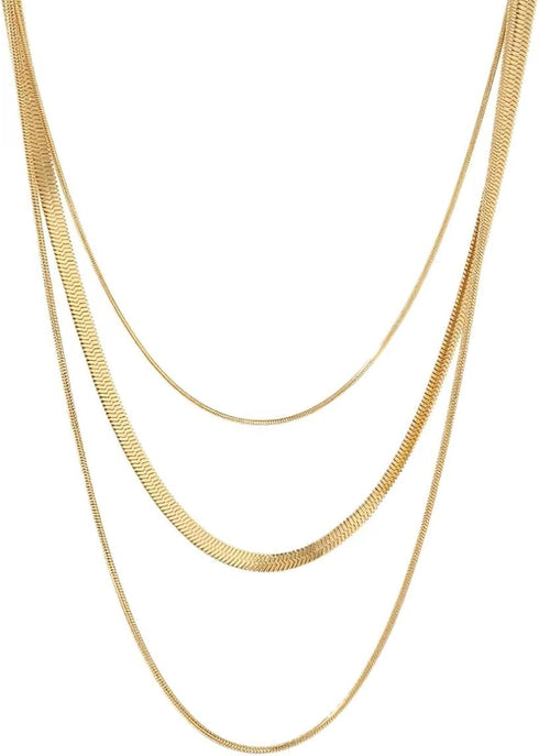 14K Gold Plated Layering Choker Necklaces for Women| Snake Chain,Cuban Link Chain,Paperclip Layered Chains Necklace for Women Trendy Jewelry....