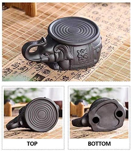 Handmade Chinese Yixing Elephant Teapot Holder, Zisha Purple Sand Teapot Pad, Tea Tray Decor, Black...