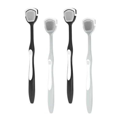 Tongue Cleaner, Tongue Brush, Tongue Scraper for Oral Hygiene, Clean Tongue, Reduce Bad Breath and Make Our Breath Fresher Black,Gray Pack of 4 (B...