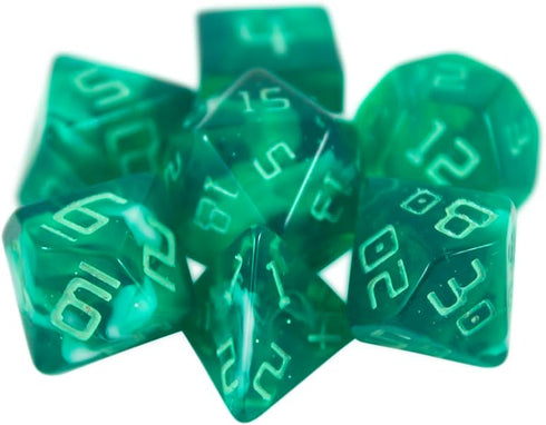 Starfarer Sci-Fi RPG Dice - 'Quasar' - Dark Green with White Swirls...