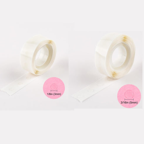 6000 PcsUltra Thin Adhesive Dots10 Roll 1/8in (3mm) 10 Roll3/16in (5mm) Clear Removable Double Sided Stickers Permanent Sticky for Balloons Weddin...