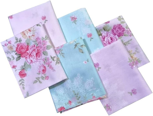 Mililanyo 6pcs 18x22inches (46x56cm) Floral Fat Quarters Fabric Pre-Cut Quilt Squares Cotton Fabric Squares for Patchwork Quilting and DIY Sewing ...