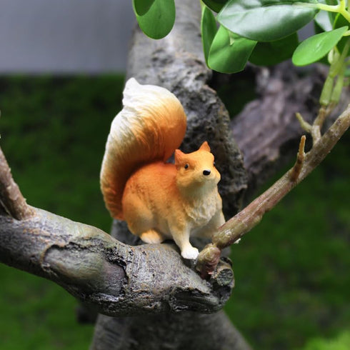4Pcs Cute Rabbit Miniature Figurines and Cute Squirrel Decorative Fairy Garden Accessories Hand Drawn DIY Miniature Garden Decoration for Rooftop ...